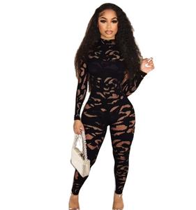 Mono Sexy de Manga Larga, Ajustado, de Cintura Alta, Informal, para Fiesta, Transpirable, de una Sola Pieza, Tendencia Otoño 2026 - Product Image 1