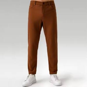 Pantalon décontracté délavé pour hommes avec jambe fuselée: style d'inspiration vintage, tissu doux et onglets ajustables à la taille - Product Image 2