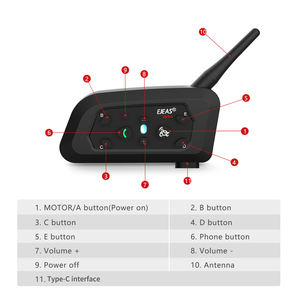 Ejeas v6 pro 6 riders Full Duplex intercomunicador pour moto interphone bluetooth pour casque interphone moto - Product Image 3