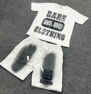 Camisetas Personalizadas de Verano, Estilo Holgado, con Serigrafía, Conjunto de Camiseta Corta y Pantalones Cortos para Hombre - Product Image 3