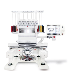 Machine à broder commerciale MAS série 15 à 15 aiguilles avec support, 16 points, champ de broderie plat de 7x10 pouces, 1200 points par minute - Product Image 2