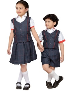Suministro de fábrica, conjunto de uniformes de escuela primaria personalizados de calidad superior para niños y niñas, camisa de manga corta, estilo de jardín de infantes - Product Image 2