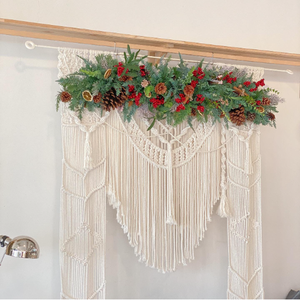 Arco de Boda Bohemio de Macramé, Adorno de Pared Hecho a Mano de Algodón para Sala de Estar, Decoración Artística para Puerta con Patrón Vertical - Product Image 2