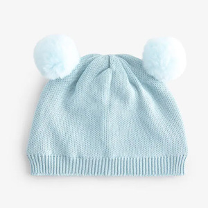 Chapeau d'hiver chaud pour bébés filles garçons Chapeau à pompon pour l'extérieur Protection des oreilles Chapeau d'hiver tricoté pour enfants Broderie d'ours pour tout-petits Chapeau d'hiver - Product Image 1