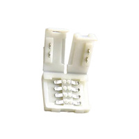 Connecteur de bande LED 10mm 2 clips 4 broches 5050 RGB double face sans soudure Connecteurs électriques de bande LED Accessoires de connecteur