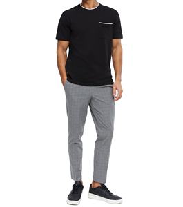 T-shirt uni de couleur personnalisée pour hommes 260 grammes en coton peigné Collection printemps été à manches courtes grande taille avec bordure coupe ample - Product Image 6