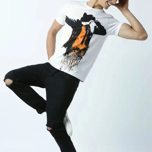 T-shirt à col rond 100% coton Logo personnalisé Imprimé à l'écran Design uni Haute qualité Impression à l'écran écologique T-shirts - Product Image 3