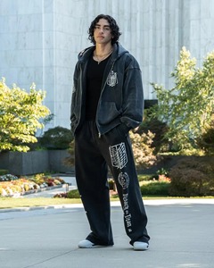 Pantalon de jogging anime co-marqué américain, imprimé éponge en coton, pantalon à jambes larges, pantalon pour homme lavé à la mode et à la mode - Product Image 4