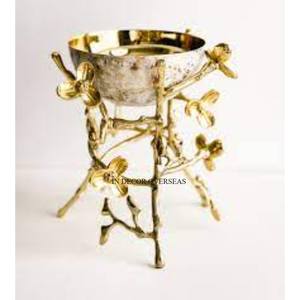 Quemador Bakhoor de incienso de Metal de calidad superior pulido brillante de Color dorado y plateado con soporte de diseñador de flores de la India - Product Image 2