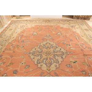 Alfombra Turca Vintage, Alfombra Extra Grande de 11.1x14.7 pies (337x448 cm), Alfombra de Lana con Diseño de Patchwork Naranja - Product Image 3