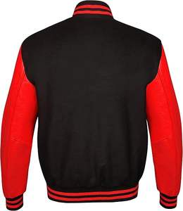 เสื้อแจ็กเก็ตหนังแท้ระบายอากาศได้ดีสำหรับผู้ชายไซส์พิเศษแจ็คเก็ตเบสบอลของวิทยาลัยชิคาโก - Product Image 5