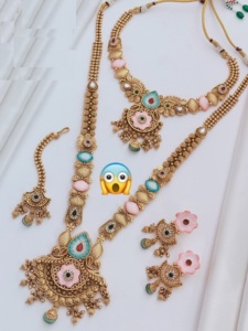 Conjunto de joyería nupcial de Latón chapado en oro Vintage para mujer estilo de cadena de eslabones para boda compromiso regalo de fiesta de aniversario - Product Image 3