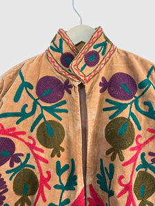 Veste florale brodée à la main, col mandarin, manches longues, coton, style Prairie Chic, vêtements d'automne pour femmes adultes - Product Image 6