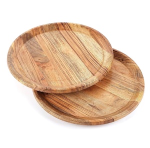 Assiette en bois d'acacia Assiette de service pour fruits Design personnalisé de qualité supérieure Assiette de présentation en bois à bas quantité minimale de commande Aliments à base de fruits Prix de gros - Product Image 1