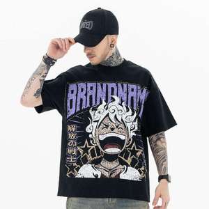 2025 Top Tendance Boxy Fit O-Neck T-Shirt pour Hommes Coton Sérigraphie Solide Surdimensionné Poids Lourd DIY Street Style Personnalisé Tricoté - Product Image 4