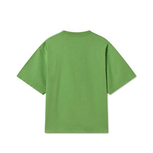 T-shirt vert surdimensionné en coton épais unisexe avec logo imprimé sur le devant et à manches courtes Streetwear décontracté t-shirt blanc vente en gros - Product Image 2