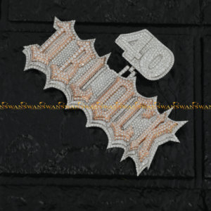 Lujo 10kt oro rosa desgaste del partido Hip Hop colgante totalmente helado con corte brillante redondo Moissanite diamantes joyería de plata - Product Image 4