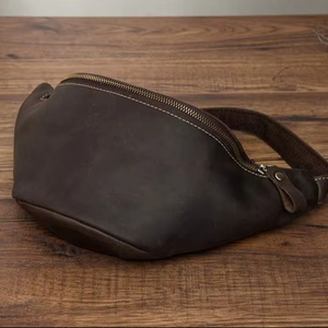 Bolso de Pecho Tipo Riñonera Cruzada para Teléfono Celular, de Cuero Genuino Resistente al Agua, Estilo Vintage, para Hombre, LCB-0010 - Product Image 1