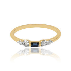 Bijoux fins de luxe 925 argent sterling saphir bleu bague multi pierres précieuses pour bijoux cadeaux plaqués or - Product Image 3