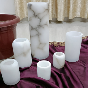 Portavelas de piedra de alabastro esencial para meditación, hecho a mano, artesanía fina, acabado de lujo, calidad Premium, venta al por mayor - Product Image 4