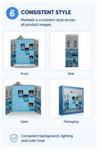 Custom Blue 24 Days Advent <b>Calendar</b> Box with Drawers Rigid Cardboard Christmas Blind Box Mystery Gift Packaging Wholesale - Product Image 2