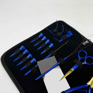 100% Stainless Steel Hair Extension Tools <b>Kit</b> with Hook Loop Hair Extension <b>Beads</b> Jar Small Thread Hair Parting Ring - Product Image 4