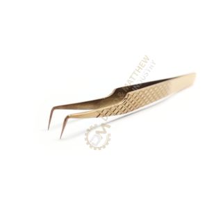 Pinzas de pestañas de volumen de 90 grados de etiqueta privada, aplicador alto, extensión de pestañas de acero inoxidable de oro rosa, herramientas de belleza puntiagudas - Product Image 4
