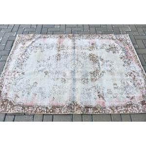 Tapis d'appoint vintage turc 4x5,9 pieds, tapis persan blanc en laine - Product Image 3