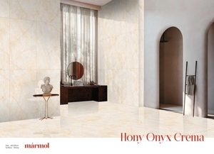 HONY ONYX CREMA 600x1200mm Azulejos de porcelana esmaltada Acabado brillante moderno antideslizante para baño Interiores escolares Europa para piso - Product Image 3