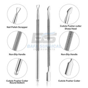 Pousse-ongles en acier inoxydable avec logo personnalisé pour la manucure et la pédicure professionnelle, utilisation en salon de beauté, pousse-ongles de marque - Product Image 3