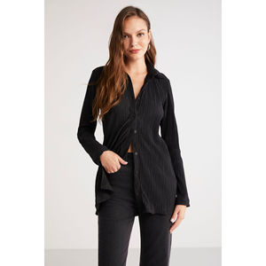 Chemise à manches longues plissée et texturée épaisse pour femme ETHIQUET Abbie - Product Image 5