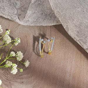 ต่างหูห่วงประดับมุกชุบทองคำขาว 14k ดีไซน์เก๋ ทันสมัย เหมาะเป็นของขวัญ - Product Image 1