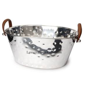 Seau à vin en bambou couleur marron avec poignée en corde refroidisseur à glace et refroidisseur seau de forme ronde fait à la main fournitures de verres de table - Product Image 5