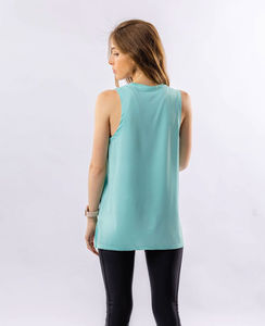 เสื้อกล้ามผู้หญิงแบบปรับแต่งได้สำหรับออกกำลังกายและใส่ในฤดูร้อน สไตล์หวาน ระบายอากาศได้ดี ผ้าฝ้าย/ใยไผ่ ป้องกันการเป็นขุย คอวี ถักนิตติ้ง - Product Image 2