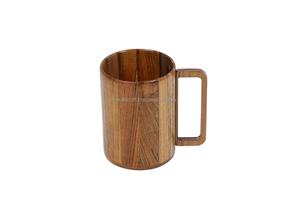Vente en gros 100% Service de table en bois naturel fait à la main écologique 2 bols 2 verres 2 cuillères 2 assiettes Maison Hôtel Utilisation alimentaire - Product Image 6