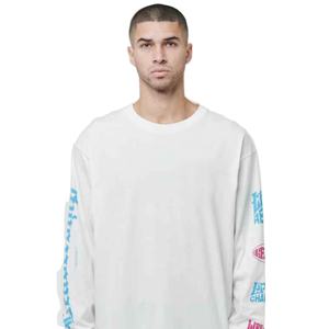 เสื้อยืดผ้าวาฟเฟิลแขนยาวสำหรับผู้ชายเสื้อยืดผ้าฝ้าย100% พรีเมี่ยมสำหรับใส่พักผ่อน - Product Image 1