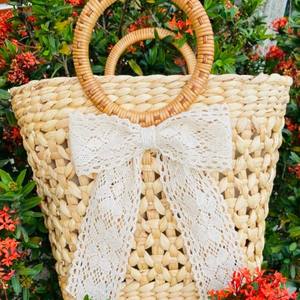 Bolsa Decorativa de Jacinto de Agua, Bolsa de Playa, Bolsa de Viaje, Bolsa para Fotografía, Diseño Simple con Forro de Tela - Product Image 4