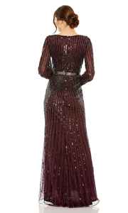 Moda con cuentas de alta moda elegante mujer vestido de noche mangas completas gran fiesta graduación formal banquete vestido - Product Image 6