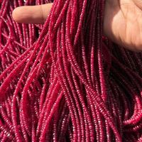 Rubis naturel fin de 2,5 mm à 3,5 mm, perles rondes facettées pour la fabrication de bijoux élégants