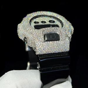 VVS1 D entièrement Icedout Hip-Hop Moissanite montre de luxe VVS Bustdown mouvement mécanique passant testeur de diamant - Product Image 2