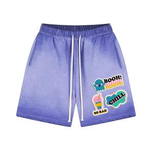 กางเกงขาสั้นวินเทจผ้าฟอกลายกรดสำหรับผู้ชายพิมพ์ลายดิจิทัลสำหรับฤดูร้อนปรับแต่งได้ - Product Image 6