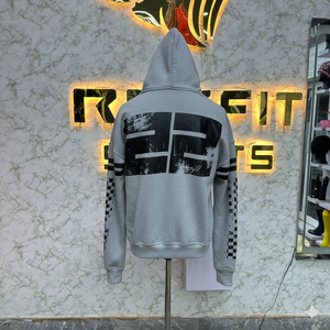 เสื้อฮู้ดมีซิปสีส้มสำหรับผู้ชาย - Product Image 4