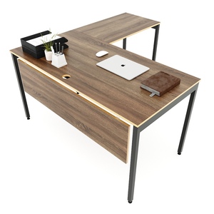 Estructura Metálica de Acero Minimalista Moderna para Escritorios en Forma de L de 140x150cm, Sistema Slean HCSL018 para Apartamentos, Hoteles, Comedores y Escuelas - Product Image 3