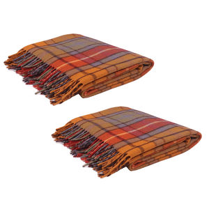 Manta tejida de lana de primera calidad Diseño clásico de tartán Ropa de cama transpirable suave y acogedora para uso doméstico - Product Image 1
