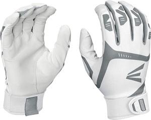 Gants de frappe de baseball blancs à doigts entiers en cuir antidérapants avec fermeture auto-agrippante pour droitier adulte toutes saisons - Product Image 1