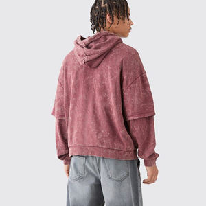 Imprimé strass personnalisé Streetwear Hoodies Acid Wash Pullover Hoodies Streetwear Sweatshirts - Product Image 3