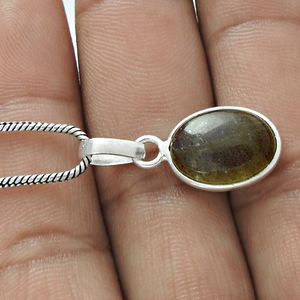Pendentif en forme d'ovale en argent sterling 925 avec pierre précieuse de labradorite naturelle pour femme, homme, bijoux faits main, vente en gros, fournisseurs - Product Image 6