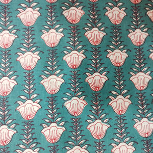 Tela de punto de algodón puro Natural 100% indio, estampado de flores de pantalla Floral ligero para ropa de hombre, trajes, vestidos - Product Image 1