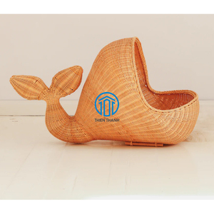 Cestas de ballena de ratán de alta calidad de nuevo diseño, cestas de almacenamiento para niños, almacenamiento de juguetes para niños con forma de Animal de ratán Natural - Product Image 1