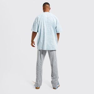 2025 camiseta Vintage lavado ácido para hombre, ropa de calle con logotipo personalizado, estilo Hip Hop, 100% algodón, microfibra, poliéster/Material de algodón - Product Image 4